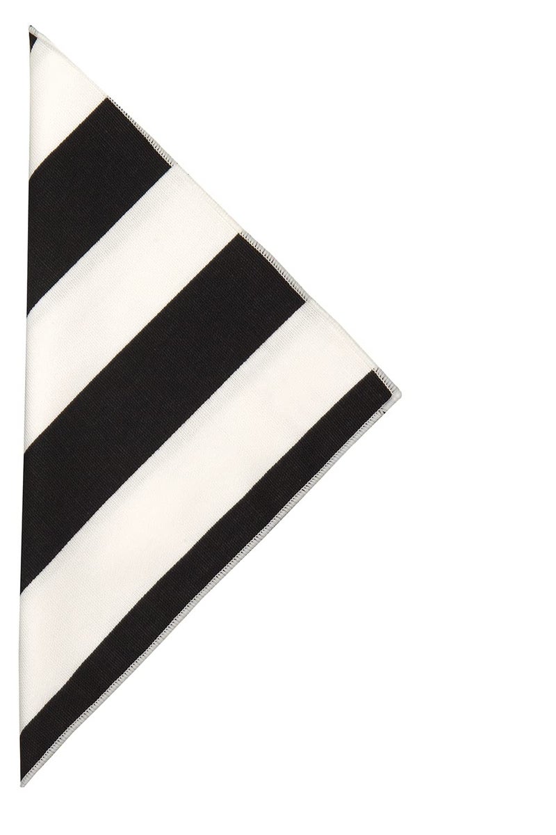 Decorative Things Black Napkins Cloth Fabric Table Linen DÃ©cor, Use for Black and White Wedding Reception, Dinner Party, Soft, Washable, Reusable, 18", Striped, Set of 4 - Image 2